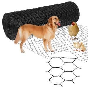 lot 5176 image: Yardbliss Premium Black Chicken Wire Fencing24inx150ft, PVC Coated Chicken Wire, Poultry Netting, Galvanized Chicken Wire Barrier for Floral ArrangementsCraft ProjectsPetRabbit - Retail $67