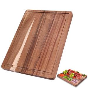 lot 5186 image: Cutting Boards,20L x 15W Acacia Wooden Cutting Board for Kitchen,Wood Chopping Board with Juice Groove and Sorting Compartment,Pre-Oiled Carving Tray Charcuterie Board for Meat Cheese Fruit - Retail $71