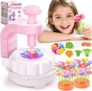 lot 2453 image: Arts and Crafts for Kids, DIY Fabric Flower Bouquet Craft Kits for Kids Toys, Educational Preschool Learning Detective Toy for Girls 3 4 5 6 7 8 9 10 11 12 Years Old Toddler Birthdays Gift(Pink)