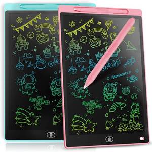 lot 2456 image: 2 Pack Genialba LCD Writing Tablet 8.5-Inch Colorful Doodle Board, Toddler Learning Educational Toys Gifts for 3-8 Years Old Girls and Boys, Electronic Drawing Pad for Kids (Pink&Blue)