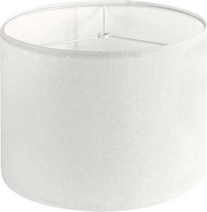 lot 2568 image: Linen Drum Lamp Shade - Heather White - 13 x 13 x 10 - Easy Installation & Versatile Home Decor  Round Shade for Table & Desk Lamps - ASSEMBLY REQUIRED