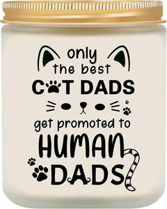 lot 2594 image: Gifts for New Dad, Candle for New Daddy, Dad to Be Gifts for Fathers Day First Time, Cat Print Lavender Scented Candle Gift for Men