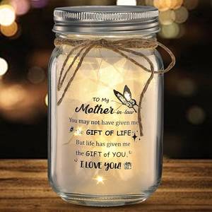 lot 2639 image: Mother in Law Birthday Gifts from Daughter-in-Law, Son   Mothers Day Gifts for Mother in Law-Christmas, Wedding Gift   Mason Jar Night Light Home D cor Lamp