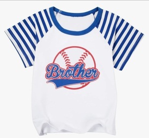 lot 2715 image: FRYAID Baseball Brother Game Day Tshirts Short Sleeve Top 5-6