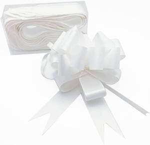 lot 2721 image: Lot of 3, 10 Pieces 30 mm Width, Pull Bow, Large, White