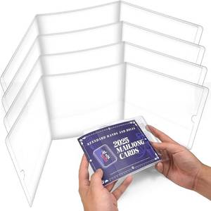 lot 2733 image: Mahjong Card Sleeve Holder, Fit Large Print Size(6 18 x5 14 ), Durable Protective Cover Holder, Mahjong Card Protector Set (Transparent -4Pack)