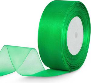 lot 2791 image: 1-12 x 50 Yards Sheer Organza Ribbon for Gift Wrapping, Christmas, Halloween, Wedding Decor & Crafts, Bows in Green