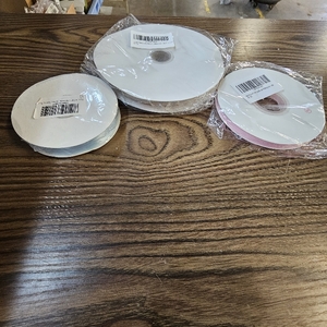 lot 2796 image: Lot of 3 ribbon, pink, blue and cream