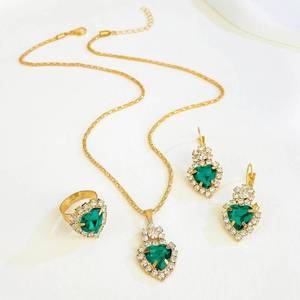 lot 2893 image: Women Earrings Necklace Ring Set Heart Pendant Lightweight Jewelry Set for Women