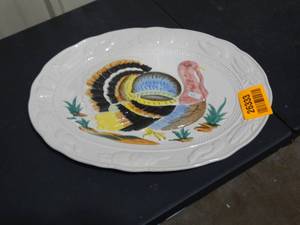 lot 26333 image: Glass Thanksgiving Turkey Dish