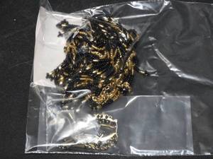 lot 26415 image: Black & Gold Beaded Necklaces w Matching Earrings