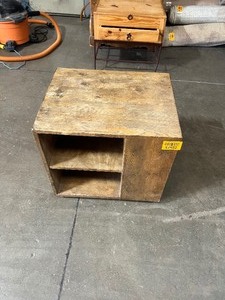 lot 22523 image: Wooden Cube Side Table