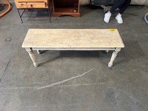 lot 22528 image: Nice White Wooden Bench