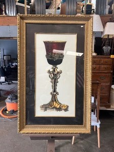 lot 22545 image: Vintage Framed Goblet Picture