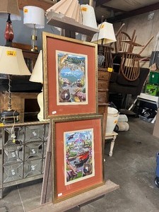 lot 22550 image: Framed Glacier National Park & White Fish Montana