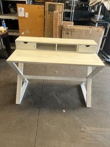 lot 22576 image: Nice Wooden White Desk w Storage