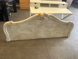 lot 22577 image: King Size Wooden White Headboard