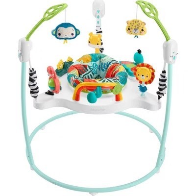 lot 411246 image: Fisher-Price Jumping Jungle Jumperoo Baby Jumper with Lights and Sound