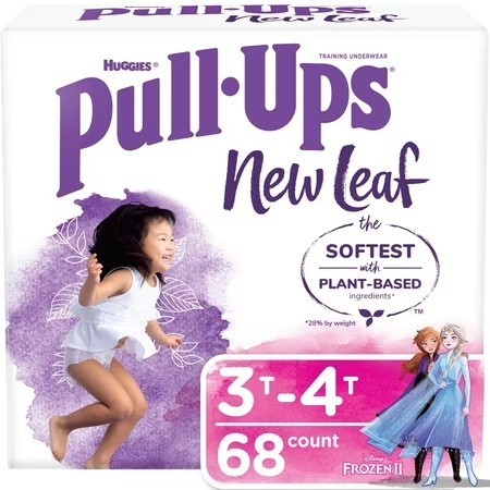 lot 331142 image: Pull-Ups New Leaf Girls Disney Frozen Potty Training Pants, 3T-4T ( lbs), 68 Ct 3T-4T