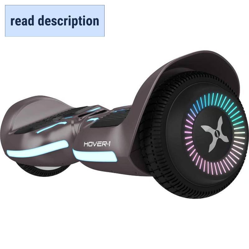 lot 431303 image: Retails for $200 Hover-1 Unisex 8.5 in. D Hoverboard wLight-Up Wheels Gray
