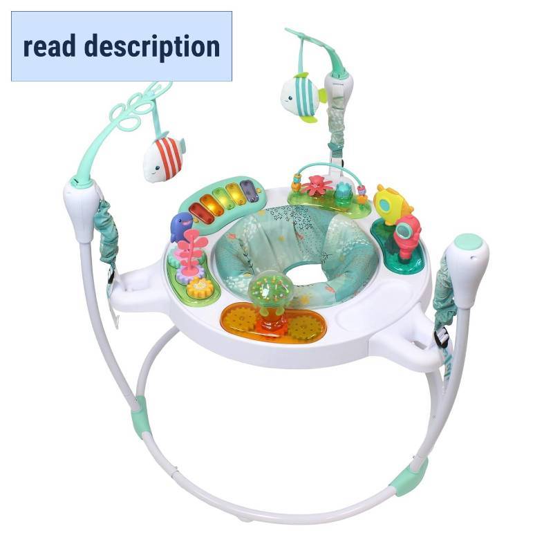 lot 401336 image: Retails for $124 Infantino Magic Motion Activity Jumper, Under the Sea Baby Jumper with 360  Seat, Removable Piano, Lights & Music, Adjustable Height Activity Center, Motor Skills and Sensory Play, Ages 4 Months