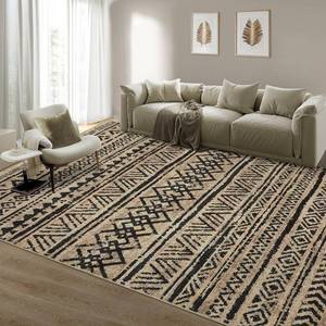 lot 421423 image: GarveeHome Area Rugs 4x6 Farmhouse Accent Carpet with Non-Slip Backing, Machine Washable Non-Shedding Soft Low Pile Indoor Carpet, Distressed Throw Rugs for Bedroom, Office, Dark Linen Color