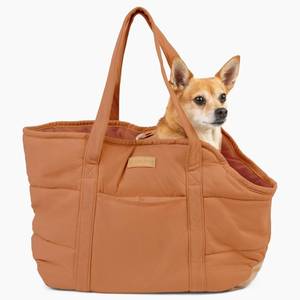 lot 421430 image: Plush Dog Purse Carrier for Small Dogs, Soft Dog Tote Bag with Safety Harness Clip, Cozy Pet Carrier for Dogs Under 15 lbs, Comfortable Dog Shoulder Carrier for Travel, Brown