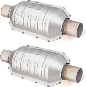 lot 421444 image: Dylannet 2.5 InletOutlet Automobile Weld-on Catalytic Converter, Universal High Flow Front Cat Convertor Direct-Fit with Heat Shield and O2 Port Catalytic Convert (EPA Compliant) (2.5 2PCS)