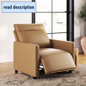 lot 221458 image: Retails for $270 Mainstays Williamson Power Recliner in Camel Faux Leather
