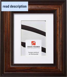 lot 321349 image: Craig Frames Potomac, 17 x 22 Inch American Walnut Brown Picture Frame Matted to Display a 13 x 19 Inch Photo