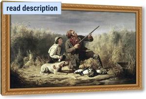 lot 321350 image: Retails for $150 ArtDirect On The Wing 24x17 Gold Ornate Wood Framed Canvas Giclee Art by Ranney, William Tylee