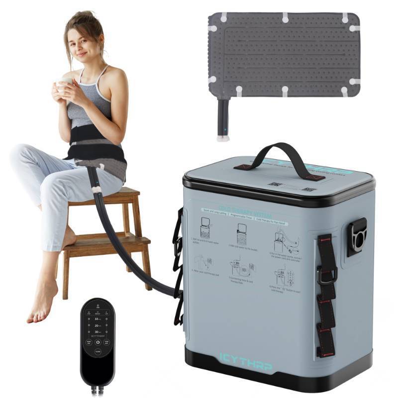 lot 36498 image: Cold Therapy Machine with Programmable Timer, Portable Ice Machine for Hip After Surgery, Hip Replacement Recovery System, Cryotherapy Pain Relief with Compression Pad - Retail $159