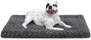 lot 1204 image: Washable Dog Bed Mat Reversible Soft Fluffy Large, 29 x 18 Inch, Gray Retail $24