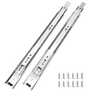 lot 1021 image: 10 Pairs of 12 Inch Hardware 3-Section Full Extension Ball Bearing Side Mount Drawer Slides,100 LB Capacity Drawer Slide - Retail $43
