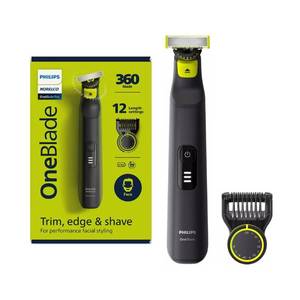 lot 1015 image: Philips OneBlade 360 Pro Hybrid Electric Trimmer, Black, QP653115 - Retail $75