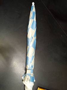 lot 1025 image: Blue and White Checkered Umbrella - Retail $16