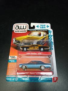 lot 1039 image: Auto World 1966 Pontiac GTO and 1967 Buick GS 340 Die-Cast 2-Pack - Retail $12