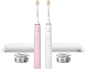 lot 1042 image: Philips Sonicare DiamondClean Connected Rechargeable Battery Powered Toothbrush 2-Pack PinkWhitej - Retail $250