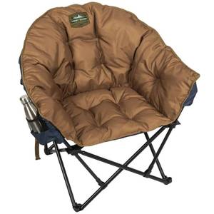 lot 1043 image: Tommy Bahama Destination Relaxation Extra Large Oversized Camping Club Chair with Extra-Thick Cushions (Camo-Brown) - Retail $180