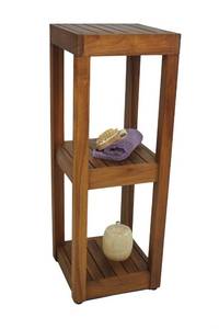 lot 1059 image: AquaTeak The Original Sula Square Three Tier Teak Bath Stand - Retail $150