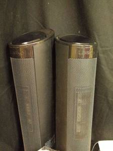 lot 1100 image: Set of 2 - Lasko CT22495 22 Ceramic Tower Heaters with Remote Controls  - Retail $162