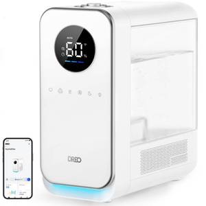lot 1107 image: DREO Humidifiers for Bedroom, Top-filled Smart Quiet Cool Mist Humidifier for Large Room, 50 Hours Runtime for Home, Indoor Plants, Oil Diffuser & Nightlight for Baby Nusery, 5L, with AlexaGoogle - Retail $36