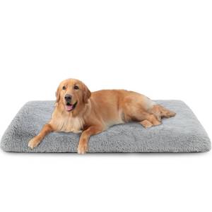 lot 1203 image: Vfrog Dog Crate Pad Ultra Soft Dog Bed Mat Washable Pet Kennel Bed with Non-Slip Bottom Fluffy Plush Sleeping Mat for Large Medium Small Dogs, 41 x 27 Inch, Light Grey - Retail $30