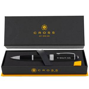 lot 1217 image: Cross Bailey Engraved Rollerball Pen, Black Lacquer with Chrome Trim, Selectip Technology, Personalized Gift for Executives, Retirement, Career Advancement, Board Members, Gift Box Included - Retail $76