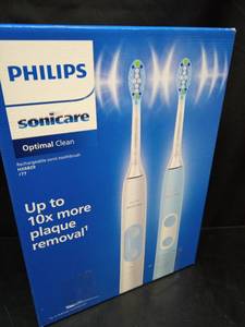 lot 1221 image: Philips Sonicare Optimal Clean Rechargeable Electric Toothbrush, 2-pack - Retail $95