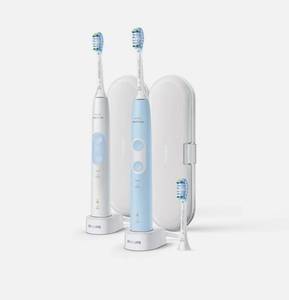 lot 1196 image: Philips Sonicare Optimal Clean Rechargeable Electric Toothbrush, 2-pack - Retail $95