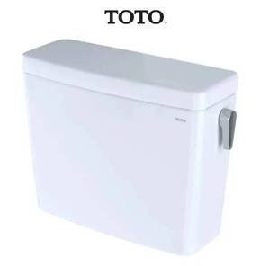 lot 1198 image: TOTO Drake 1.28 GPF Toilet Tank with Right-Hand Trip Lever, Cotton White - ST776ER#01Left handle  - Retail $137