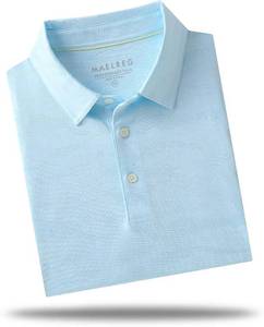 lot 5975 image: M MAELREG Golf Shirts for Men Short Sleeve Heather Jacquard Textured Stretch Moisture Wicking Performance Mens Polo Shirt 3X Light Blue Heather
