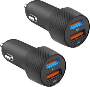 lot 6111 image: USB C Car Charger, 2-Pack 54W Dual Port USB-C Car Accessories Power Adapter PDQC Fast Charging Cigarette Lighter for iPhone 161514131211 Pro Max, iPad, Samsung Galaxy S25S24S23, Pixel, Android
