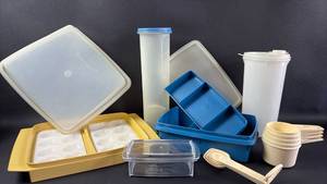 lot 8 image: Vintage Tupperware Food Storage Container Set with Lids and Accessories